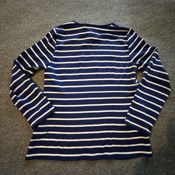 Vineyard Vines Striped Popover Peasant Blouse Top Blue White Pink Women’s XS - Picture 4 of 6